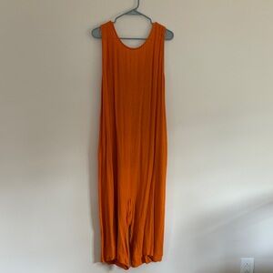 Black Crane orange sleeveless jumpsuit